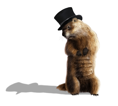 Decorative: Groundhog with a top hat