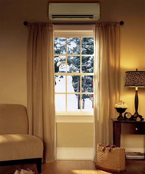 ductless ac above window