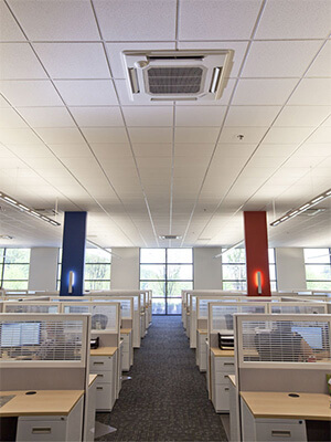 large office with cubicles