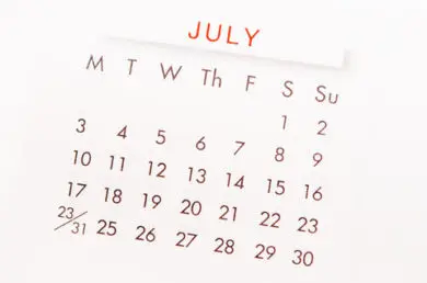 Calendar of July