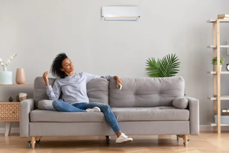 Woman-in-living-room-with-ductless- image