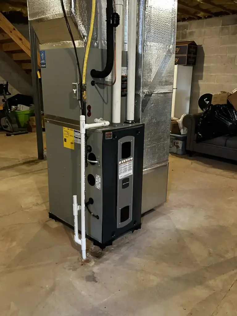 Trane 2-stage 97% AFUE gas furnace installed by Air Comfort Technologies in Shrewsbury, PA