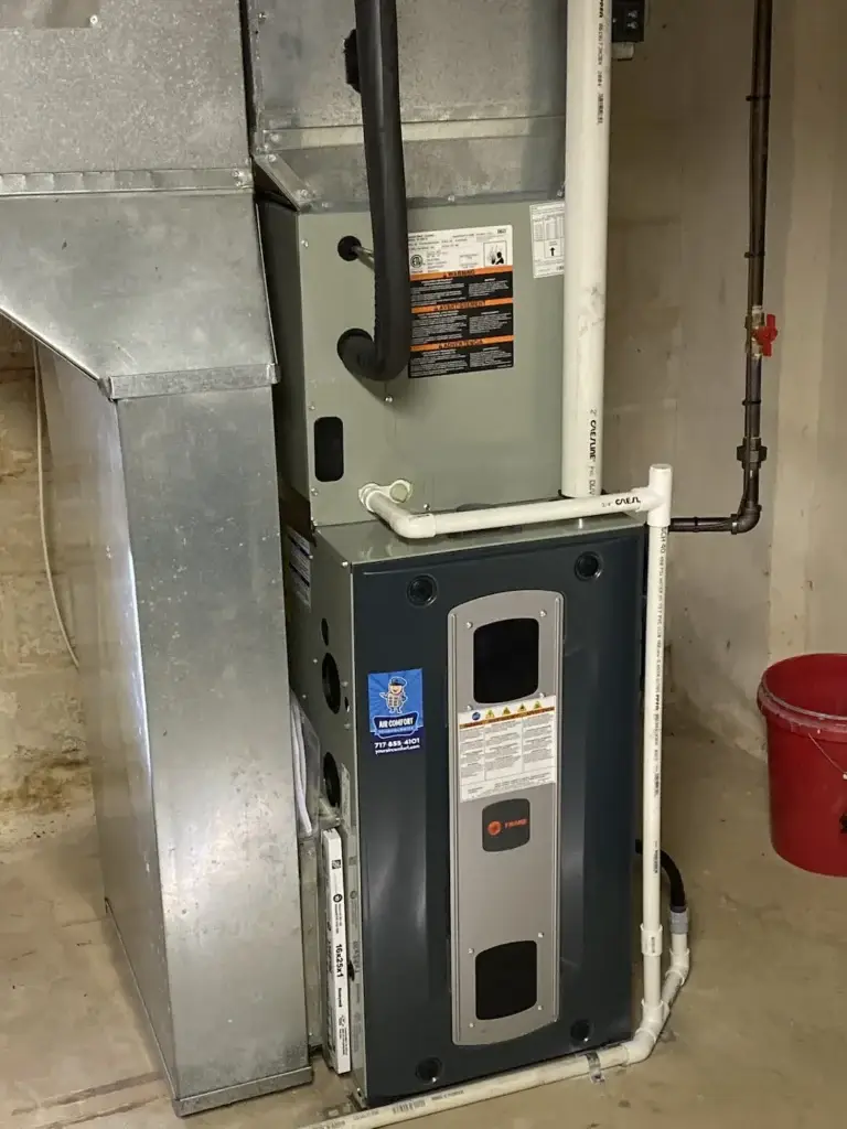 Trane 2 stage 96% AFUE gas furnace installed by Air Comfort Technologies in New Freedom PA