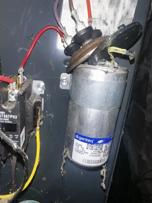 Blown AC capacitor that was replaced — Air Comfort Technologies York County PA
