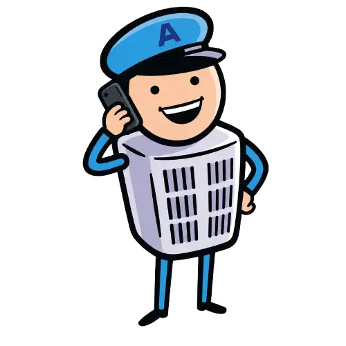 Air Comfort Mascot on the phone